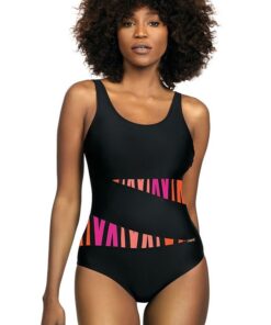 strój kąpielowy damski czarny paski