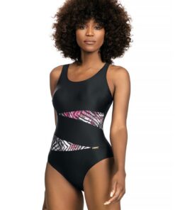 strój kąpielowy damski czarny wzorek