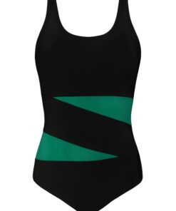 strój kąpielowy damski czarny zielony