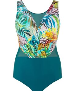 jednoczęściowy kostium kąpielowy turkusowo kolorowy
