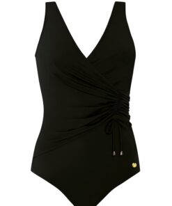 strój kąpielowy jednoczęściowy marszczenia czarny