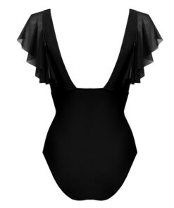 elegancki strój kąpielowy z rękawkami falbankami