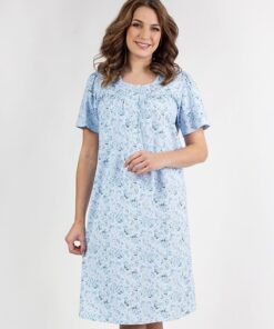 koszula nocna rozpinana niebieska