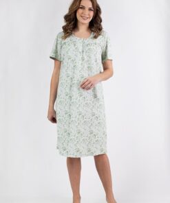 koszula nocna rozpinana zielona guziki