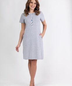 koszula nocna rozpinana szara