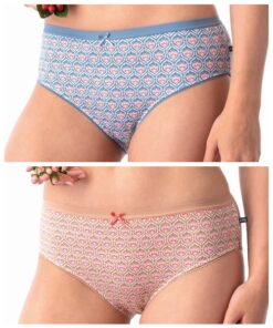 Majtki damskie Figi Key pakiet 2 szt. Niebieski i brąz