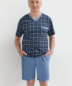 Piżama męska Martel 419 Marek krótkie spodenki granatowa