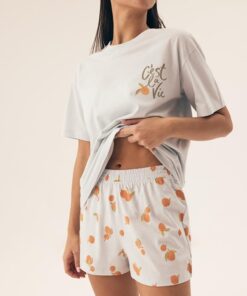 krótka piżama damska henderson jasna