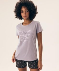 krótka piżama damska henderson lawenda