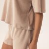 krótka piżama damska henderson beż bawełna