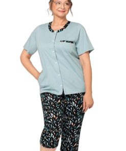 piżama damska z rozpinaną bluzką krótki rękaw