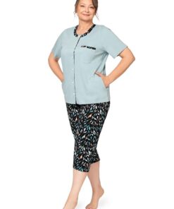 piżama damska z rozpinaną górą bawełna