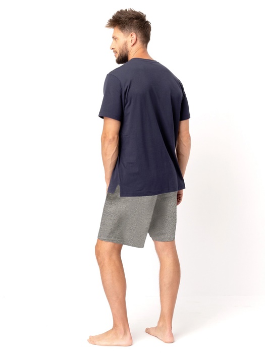 Piżama męska Key MNS 606 B25 krótka granat grafit - obrazek 3