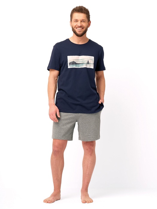 Piżama męska Key MNS 606 B25 krótka granat grafit - obrazek 6