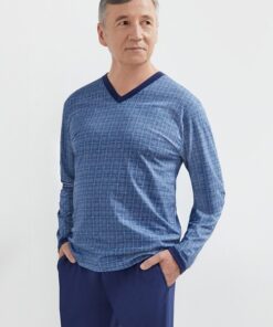 Piżama męska Martel 402 Roman długa niebieska