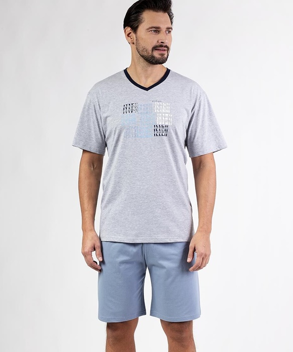 Piżama męska Regina 480 krótkie spodenki szara