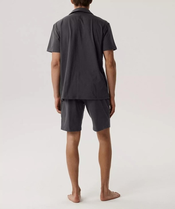 Piżama męska rozpinana Atlantic krótka koszula na guziki szara - obrazek 5