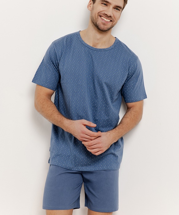 Piżama męska Taro Nick 3400 krótkie spodnie niebieska