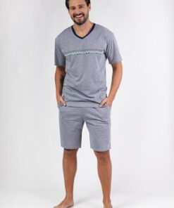 Alternative view of Piżama męska Regina 476 szary melanż krótkie spodnie