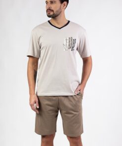 Piżama męska Regina 477 krótka beżowa