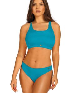 kostium kąpielowy damski dwuczęściowy niebieski w prążek