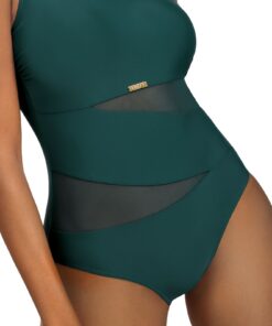 strój kąpielowy jednoczęściowy sport morski zielony