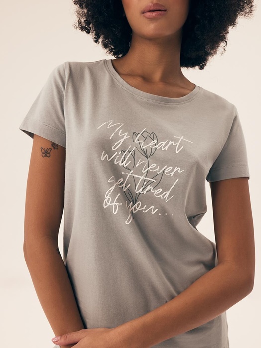 krótka piżama damska henderson szarozielona krótkie spodenki