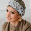 bambusowy zielony turban po chemioterapii