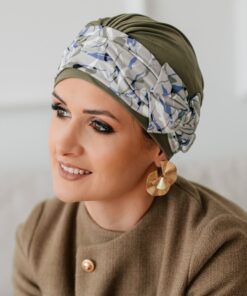 bambusowy zielony turban po chemioterapii
