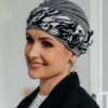 grafitowy turban po chemioterapii szary
