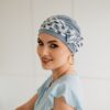 jasno niebieski turban po chemioterapii