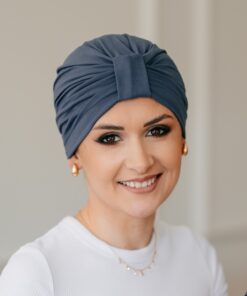 Bambusowy Turban Wiola szaroniebieski