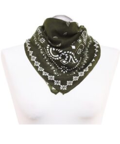 Elegancka Apaszka damska 70x70cm wzór zielona