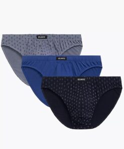 Slipy męskie Atlantic 3MP-177 zestaw 3 sztuki granat szary