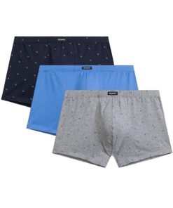 Bokserki Atlantic 3MH-209 zestaw 3 sztuki niebieski szary
