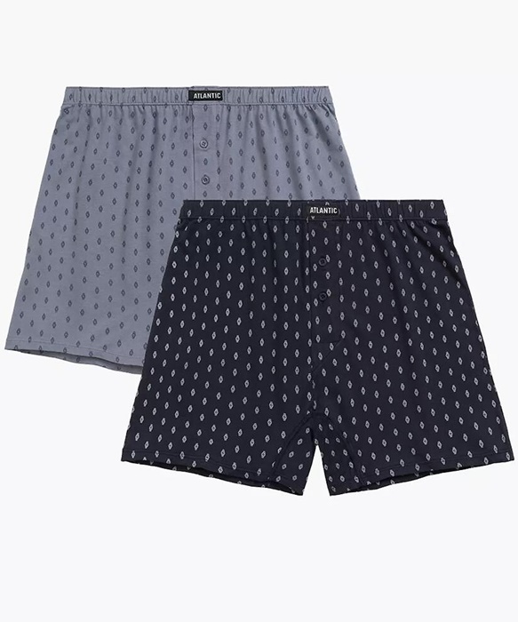 Bokserki Atlantic 2MBX-057 pakiet 2 sztuki czarny szary