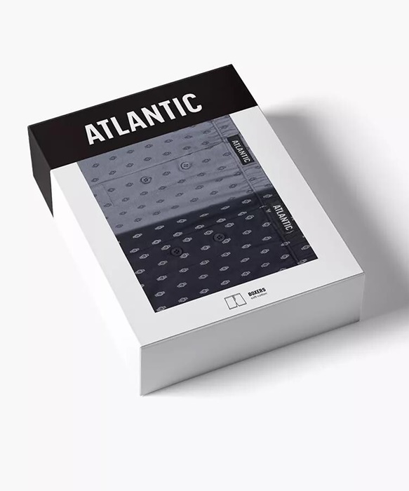 Bokserki Atlantic 2MBX-057 pakiet 2 sztuki czarny szary - obrazek 2