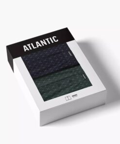 Alternative view of Bokserki Atlantic pakiet 2 sztuki Swobodny krój granatowo zielone