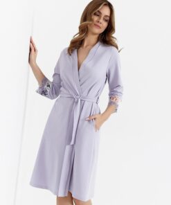 cienki szlafrok damski komplet z piżamą