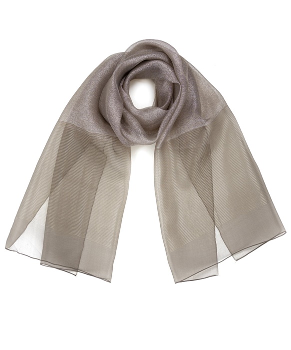 Elegancki Jedwabny Szal damski Błyszczący złoty - obrazek 3