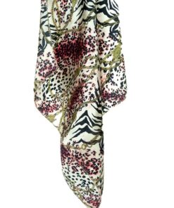 Elegancka Apaszka damska Satynowa 50x50cm ecru mix