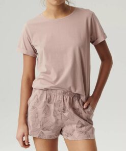 Piżama damska Atlantic 489 krótkie spodnie pudrowa