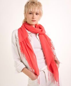 Cienki Szal damski Samadi 24414 koralowy