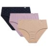 Figi damskie Majtki Atlantic Zestaw 3 szt. Beż granat lawenda