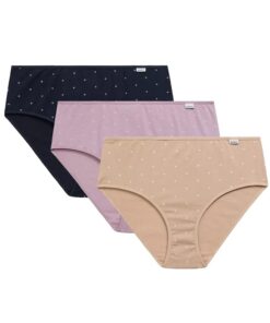 Figi damskie Majtki Atlantic Zestaw 3 szt. Beż granat lawenda