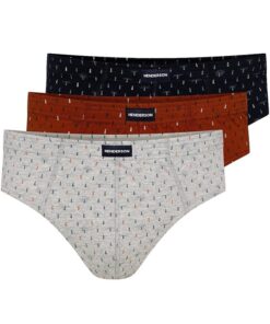 Slipy męskie Henderson 1446 K659 - 3 sztuki szary brąz granat