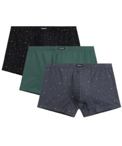 Bokserki Atlantic 3MH-204 zestaw 3 sztuki zielony czarny