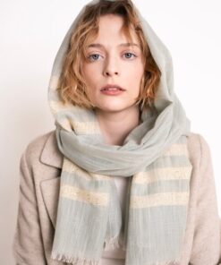 cienki szal szaro niebieski