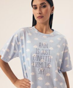 Alternative view of Piżama damska Henderson 42732 Nubes krótka jasny błękit