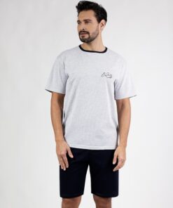 Piżama męska Regina 483 bawełniana krótka ciemny granat